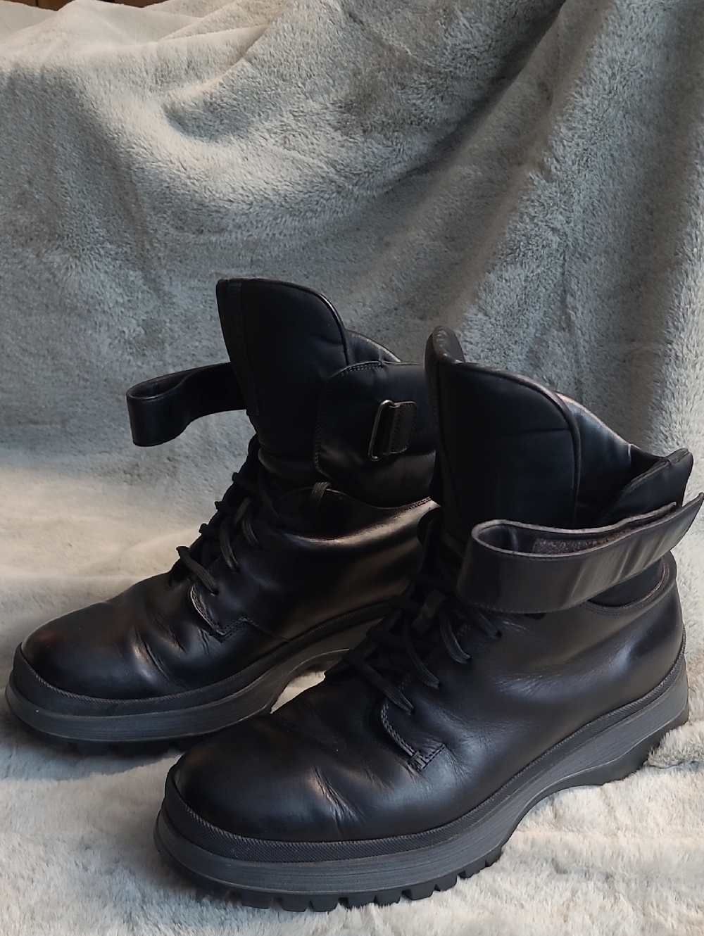 Prada Leather Combat Boots Mens U.S. 12 - Picture 7 of 10